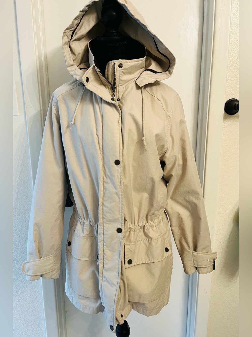 Pacific Trail Beige Vintage Hooded Utility Jacket